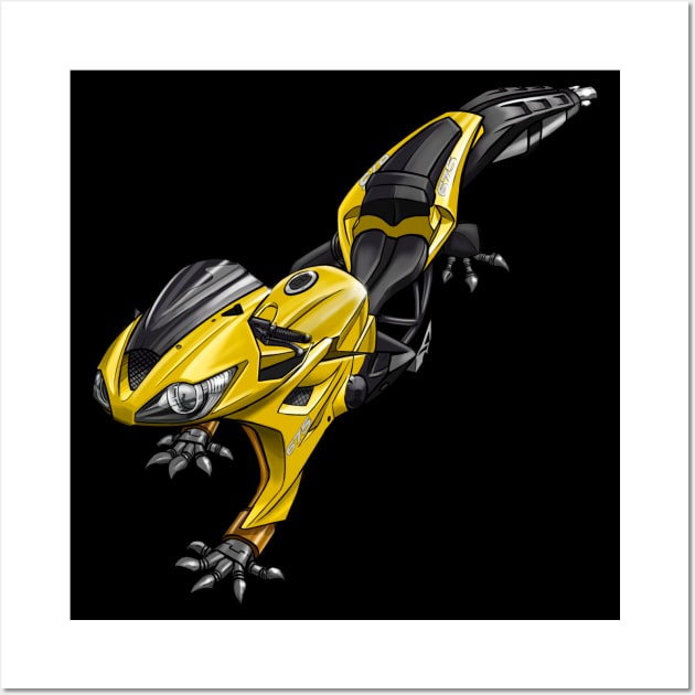 Triumph Daytona Gecko Yellow Wall Art by MOTORIND